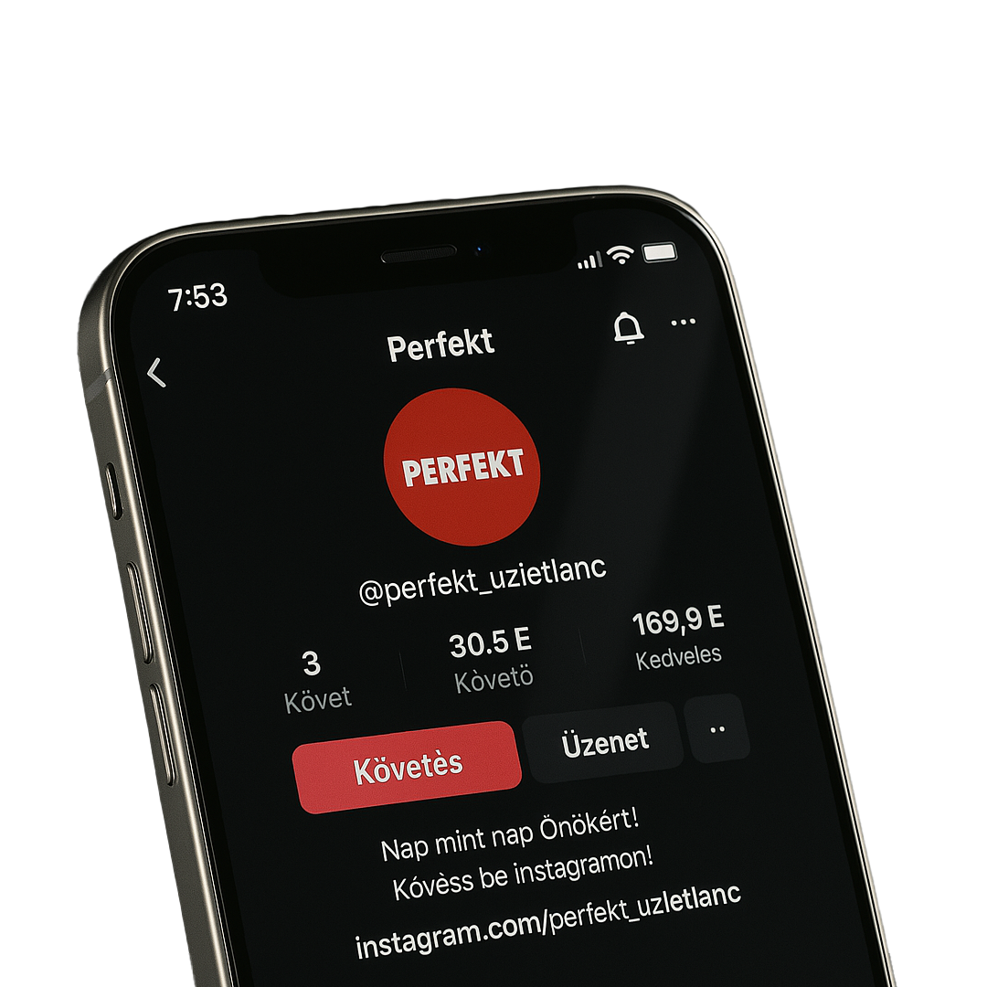 Okostelefon a Perfekt üzletlánc TikTok oldalával